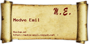 Medve Emil névjegykártya